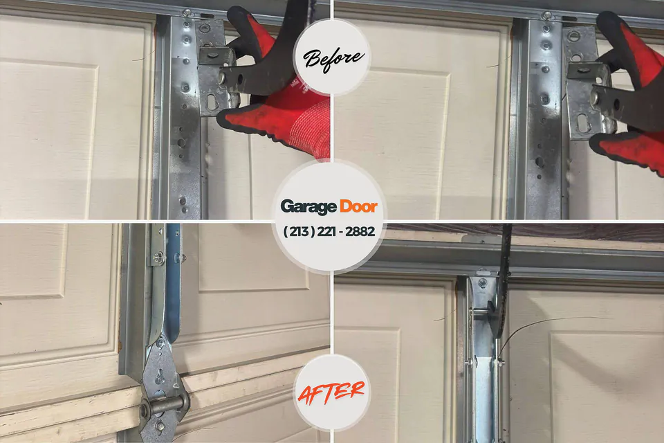 Before and after: garage door repair Makawao, HI
